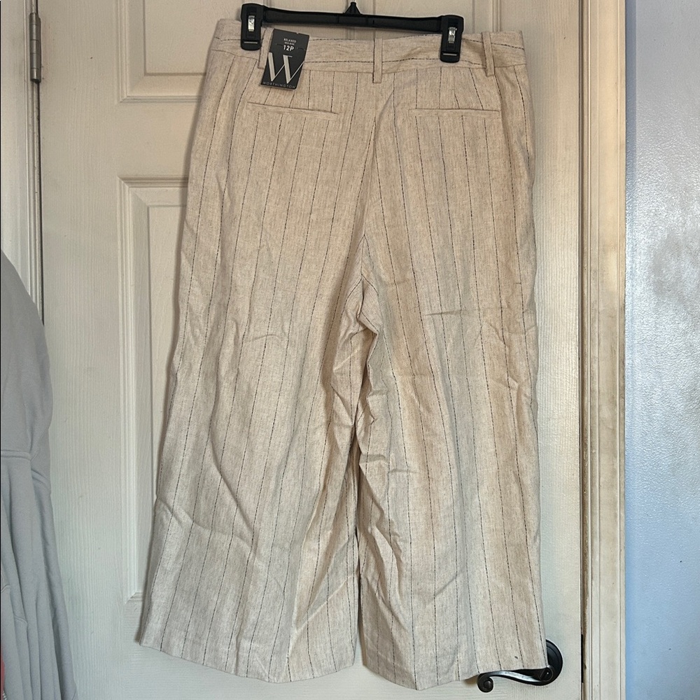 NWT Worthington mid rise relaxed natural black pants size 12 petite - Picture 2 of 7